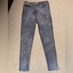 Nine West Curvy Hr Marble Print Gray Super Skinny Jeans Sz 8